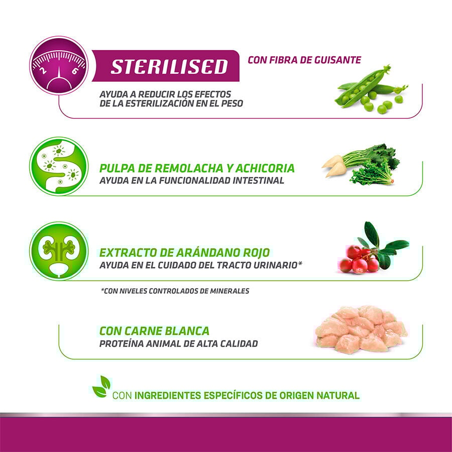 3 kg Natural Trainer Sterilised ra&ccedil;&atilde;o para gatos, , large Imagem n&uacute;mero 2