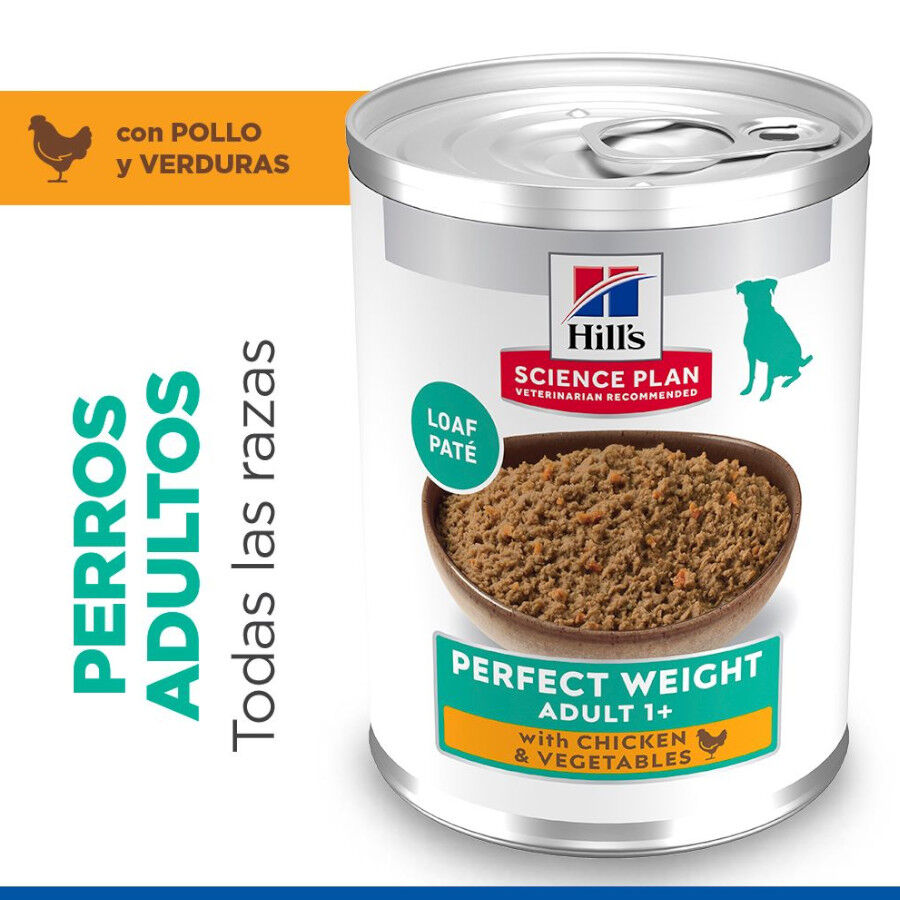 363 g Hill's Adult Perfect Weight Frango e legumes lata para c&atilde;es, , large Imagem n&uacute;mero 2