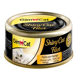 Gimcat Shiny Filet frango com manga lata para gatos