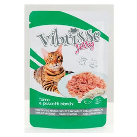 Vibrisse Jelly Atum e Peixe Branco em Galeia saqueta para gatos