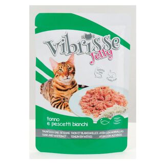 Vibrisse Jelly Atum e Peixe Branco em Galeia saqueta para gatos