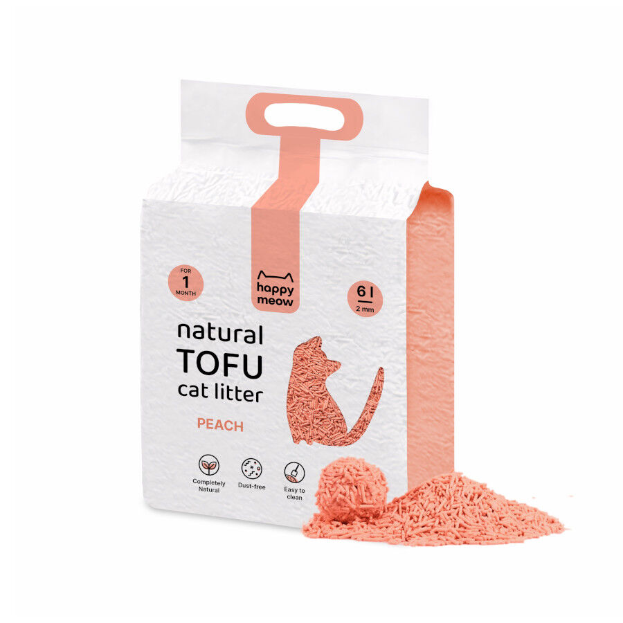 Happy Meow Areia Natural de tofu com aroma a p&ecirc;ssego para gatos, , large Imagem n&uacute;mero 2