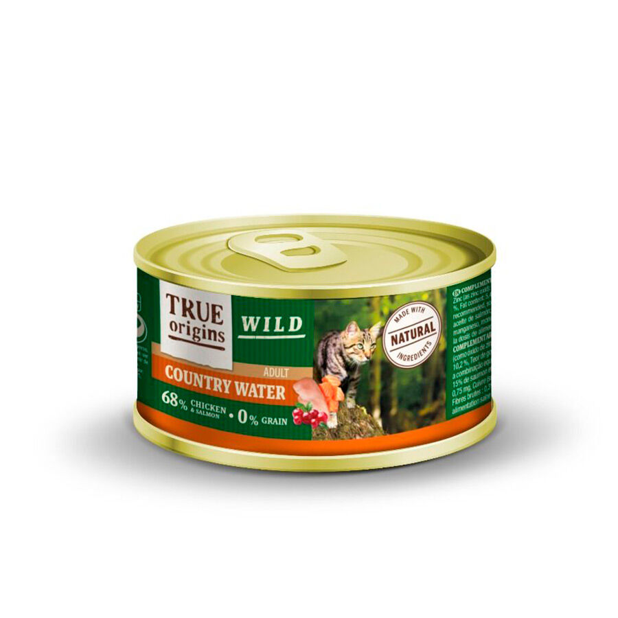 100 g True Origins Wild Adult Country Water Frango e Salm&atilde;o em lata para gatos, , large Imagem n&uacute;mero 1