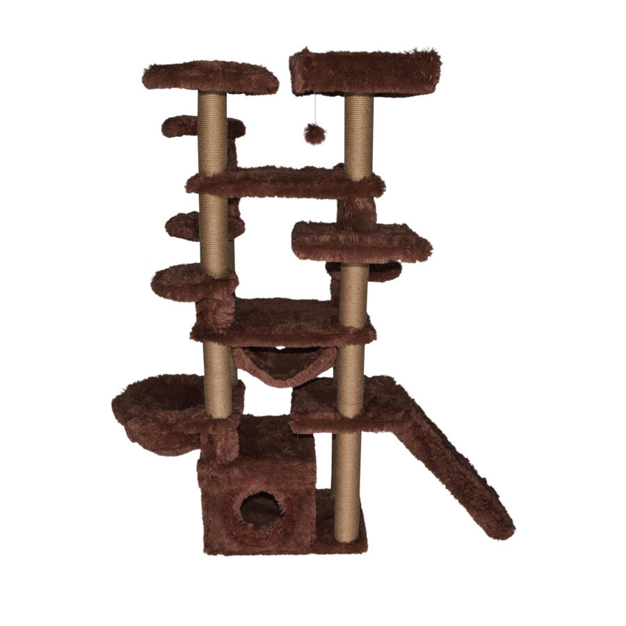Catshion Roma &Aacute;rvore Arranhador com Gruta Cor de Canela para gatos, , large Imagem n&uacute;mero 1