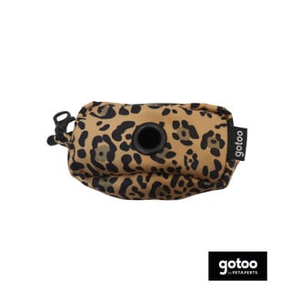 Gotoo Porta sacos estampado leopardo castanho para cães