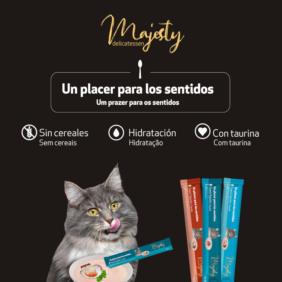 48 saquetas x 15 g Majesty Mix de Snacks L&iacute;quidos para gatos, , large Imagem n&uacute;mero 4