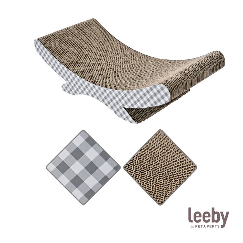 Leeby Remy Rocker arranhador de cartão horizontal com padrão vichy para gatos,  Imagem número 8 Leeby Remy Rocker arranhador de cartão horizontal com padrão vichy para gatos, , large Imagem número 8