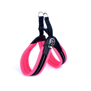 Camon Peitoral Acolchado Fluorescente Rosa para Cães