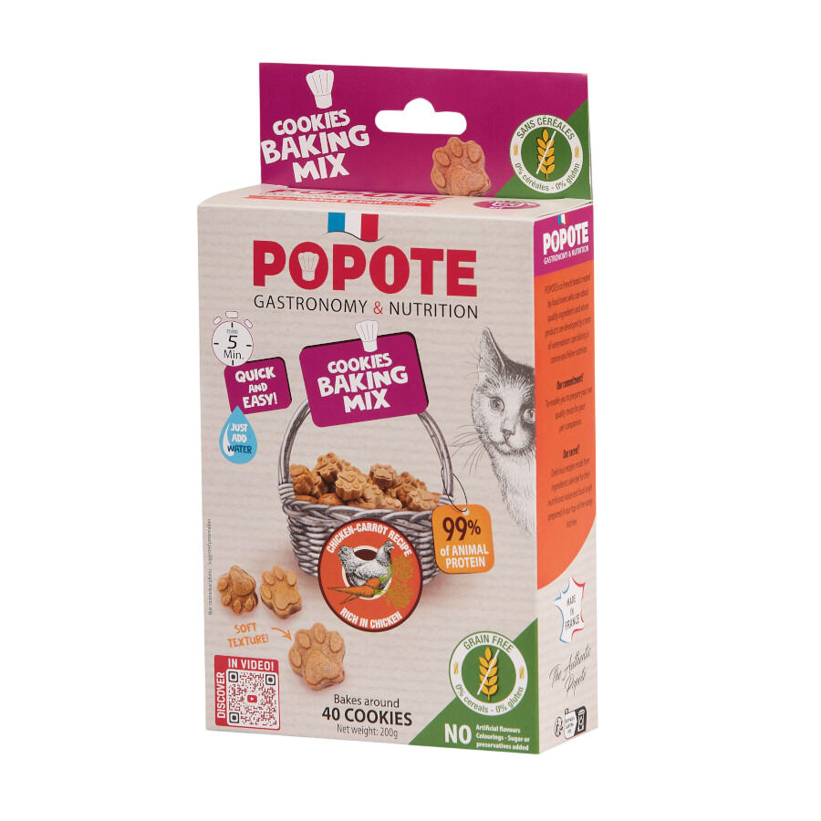 200 g POPOTE Kit Bolachas caseiras de frango e cenoura Grain Free para gatos, , large Imagem n&uacute;mero 1