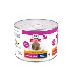 Hill's Science Plan Mature Small y Mini Mousse de Frango em lata para cães,  Hill's Science Plan Mature Small y Mini Mousse de Frango em lata para cães