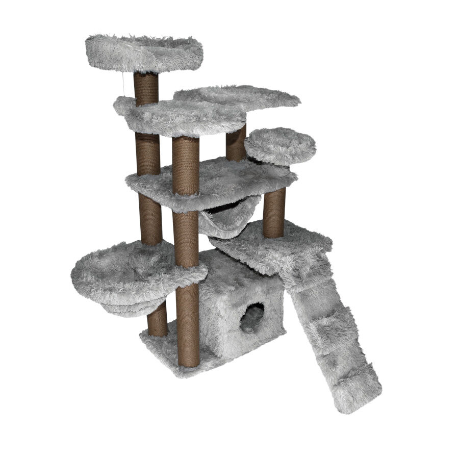 Catshion Luna &Aacute;rvore Arranhador com Gruta Cinzento Claro para gatos, , large Imagem n&uacute;mero 1