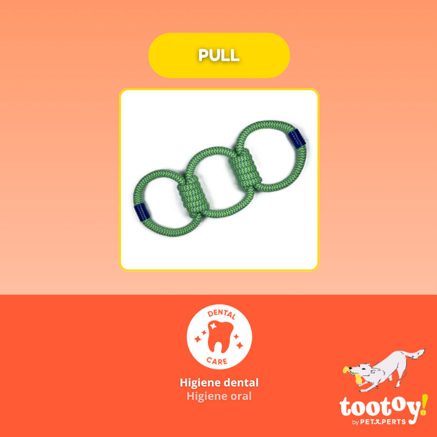 Tootoy! Pull Brinquedo de corda com tr&ecirc;s n&oacute;s para c&atilde;es, , large Imagem n&uacute;mero 3