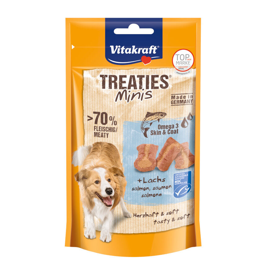 48 g Vitakraft Treaties Minis de pat&eacute; com salm&atilde;o para c&atilde;es, , large Imagem n&uacute;mero 1