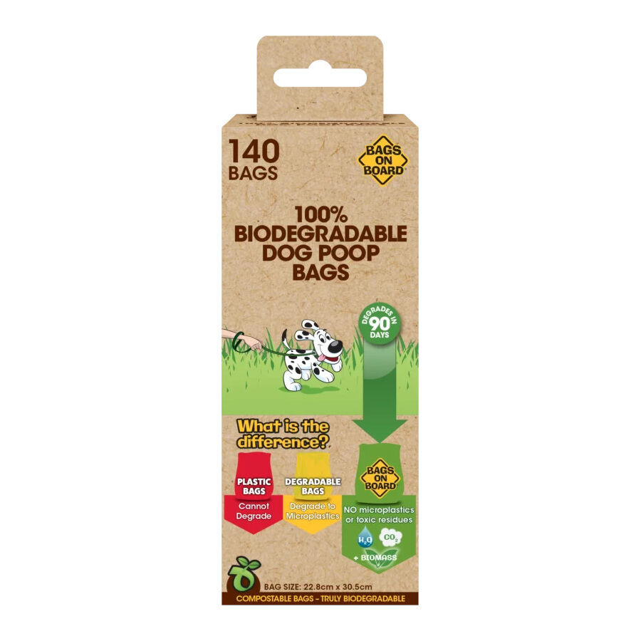 Bags on Board Cornstarch Sacos Grandes para fezes de c&atilde;es - 10 x 14, , large Imagem n&uacute;mero 1