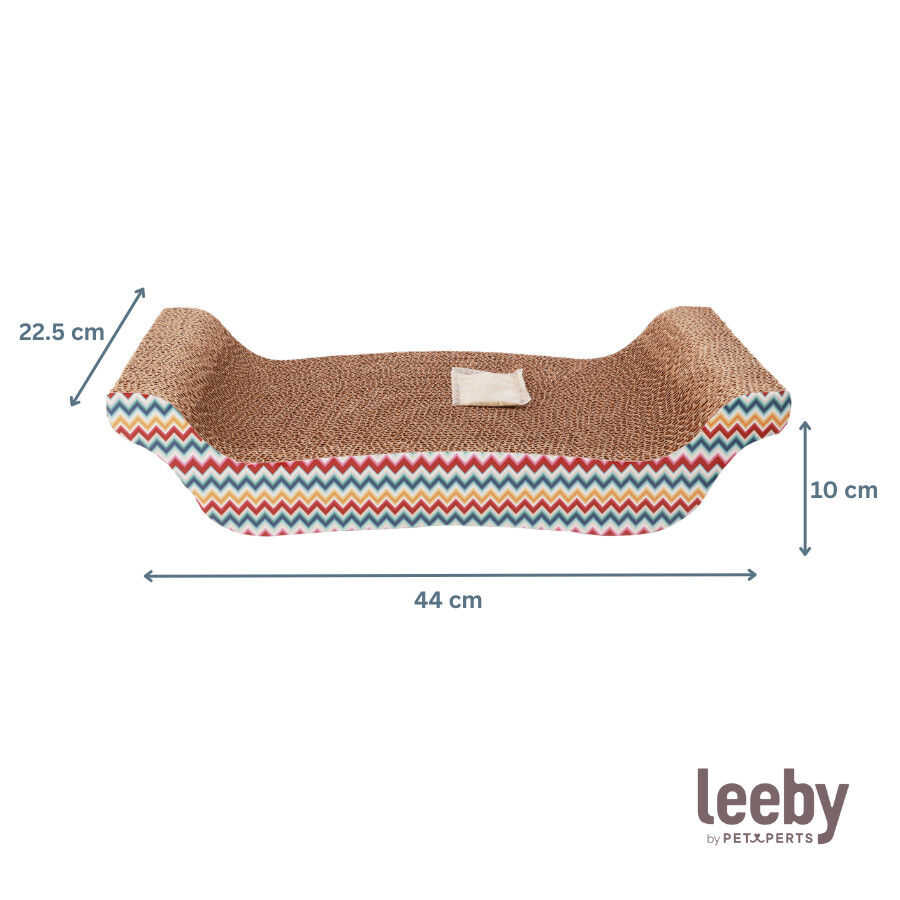 Leeby Remy Rocker arranhador horizontal de cart&atilde;o com padr&atilde;o colorido para gatos, , large Imagem n&uacute;mero 4