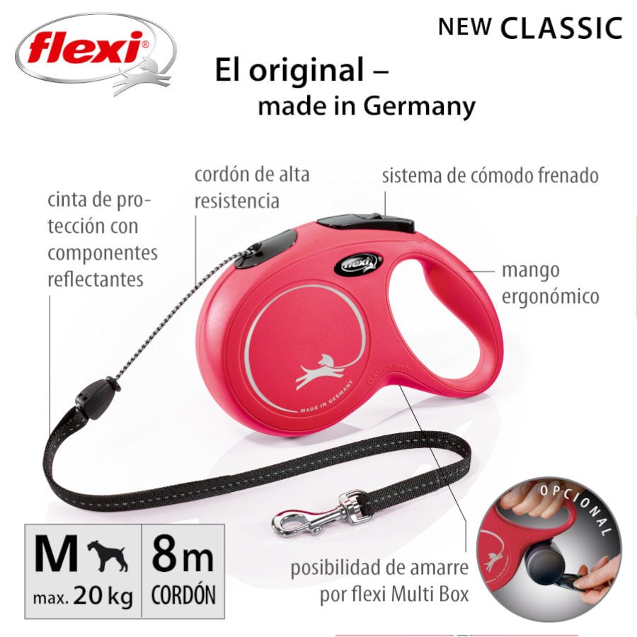 Flexi New Classic Trela extens&iacute;vel com cabo vermelho para c&atilde;es, , large Imagem n&uacute;mero 2