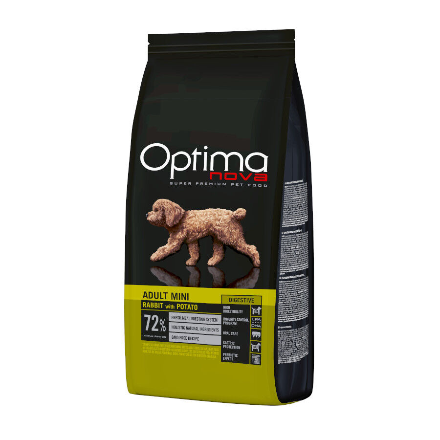 6 kg Optima Nova Adult Mini Digestive Coelho ra&ccedil;&atilde;o para c&atilde;es, , large Imagem n&uacute;mero 1