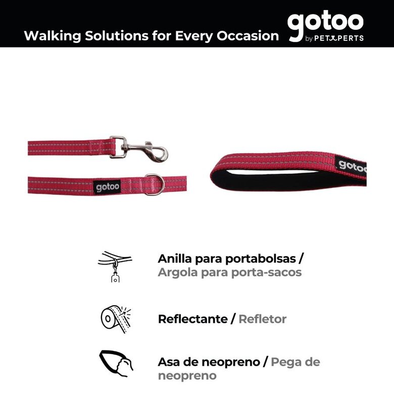 Gotoo Trela de nylon refletiva rosa para cães,  Imagem número 3 Gotoo Trela de nylon refletiva rosa para cães, , large Imagem número 3