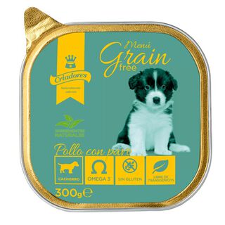 Criadores Puppy Menú Grain Free Frango e Peru terrina para cães