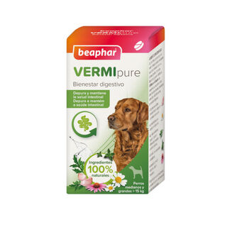 Beaphar Vermipure Repelente Interno Natural em comprimidos para cães de porte médio e grande