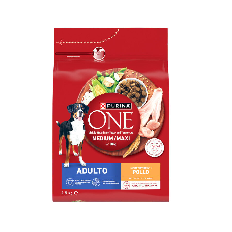 2,5 kg Purina One Pienso Pollo para perros adultos, , large Imagem n&uacute;mero 1