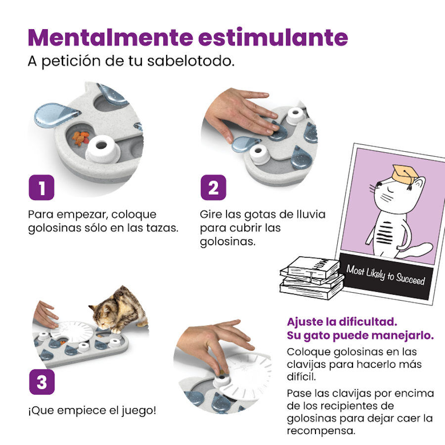 Catstages Nina Ottosson Puzzle & Play Rainy Day Brinquedo de Intelig&ecirc;ncia para gatos, , large Imagem n&uacute;mero 2