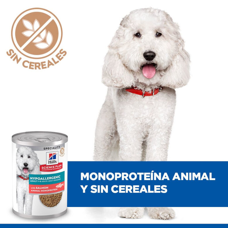 363 g Hill's Science Plan Hypoallergenic Alimento Húmido com Salmão para Cães Adultos,  Imagem número 7 363 g Hill's Science Plan Hypoallergenic Alimento Húmido com Salmão para Cães Adultos, , large Imagem número 7