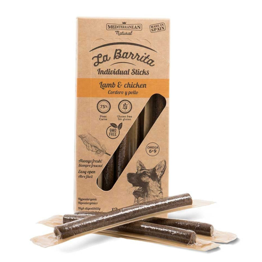12 sticks Mediterranean Natural Barrinhas Frango e Cordeiro para c&atilde;es, , large Imagem n&uacute;mero 1
