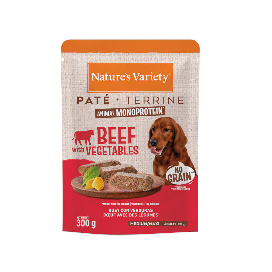 300 g Nature's Variety Medium / Maxi Adult Carne de Vaca saqueta para c&atilde;es, , large Imagem n&uacute;mero 1