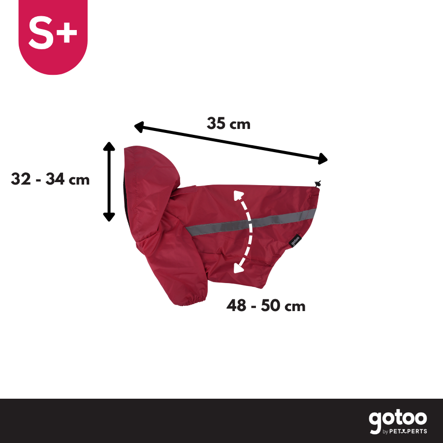 Gotoo Casaco Imperme&aacute;vel Refletor Vermelho para c&atilde;es, , large Imagem n&uacute;mero 4