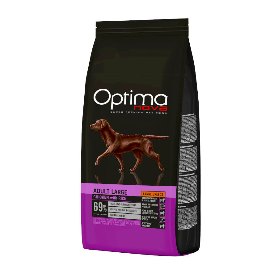 12 kg Optima Nova Adult Large Frango ra&ccedil;&atilde;o para c&atilde;es, , large Imagem n&uacute;mero 1