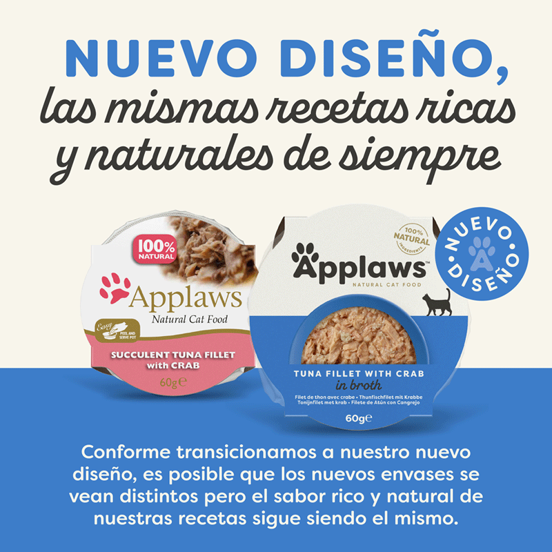 60 g Applaws Natural Atum e Caranguejo terrina para gatos, , large Imagem n&uacute;mero 2