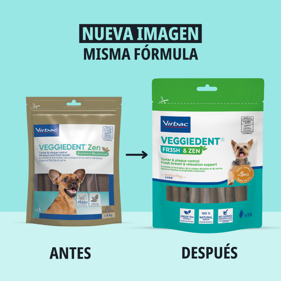 15 sticks Virbac L&aacute;minas Veggiedent Zen XS para c&atilde;es, , large Imagem n&uacute;mero 3