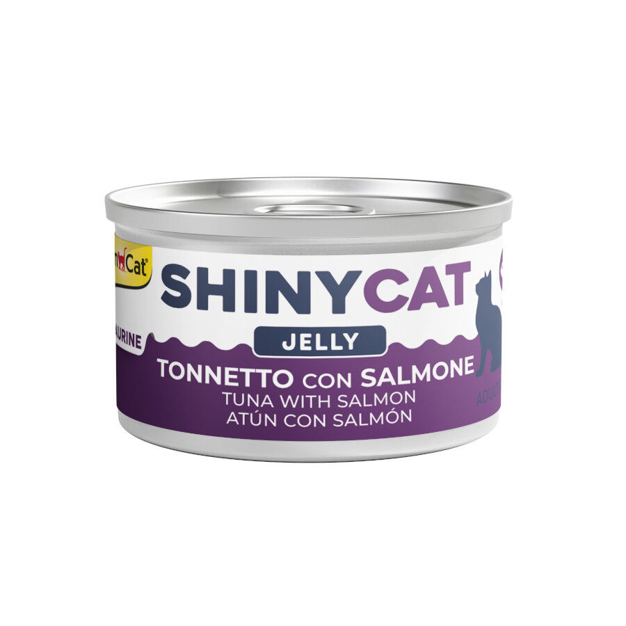 70 g GimCat Shiny Cat Atum e Salm&atilde;o em Lata de Gelatina para Gatos, , large Imagem n&uacute;mero 1