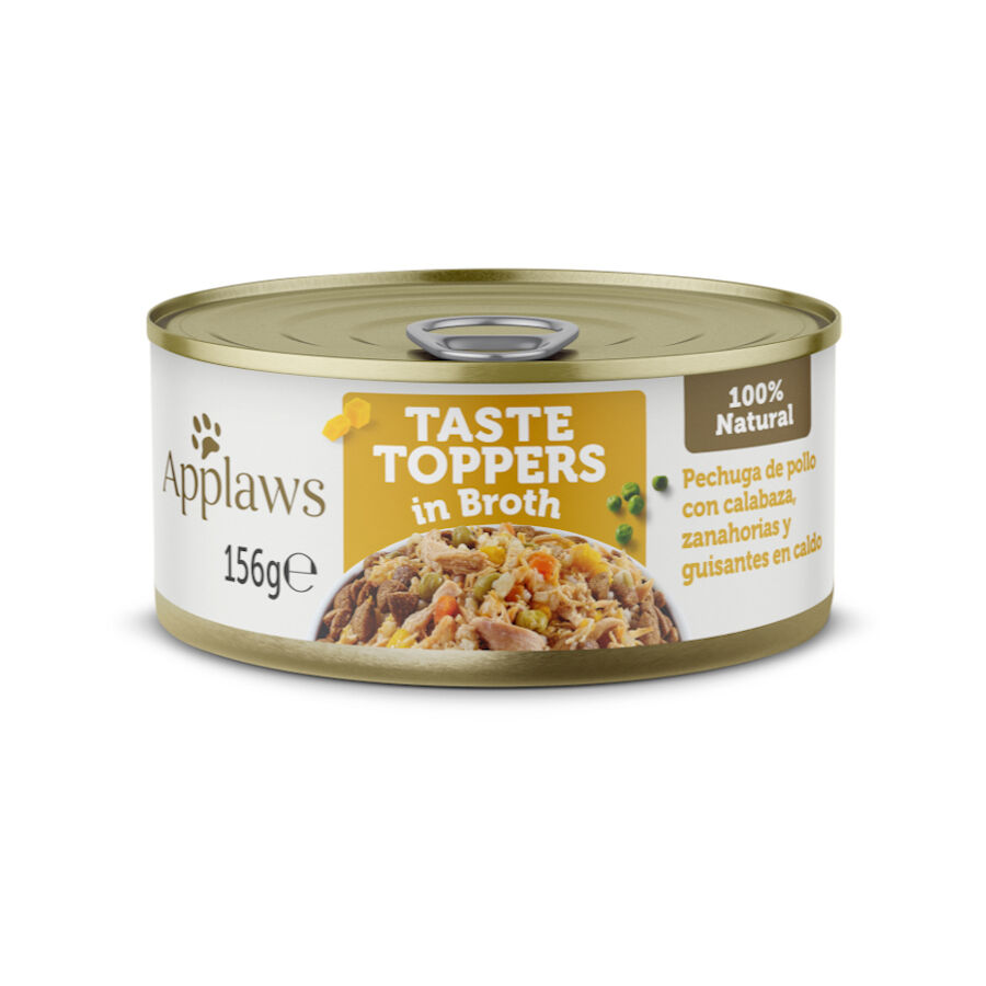 156 g Applaws Taste Toppers Frango com Legumes em Molho lata para c&atilde;es, , large Imagem n&uacute;mero 1
