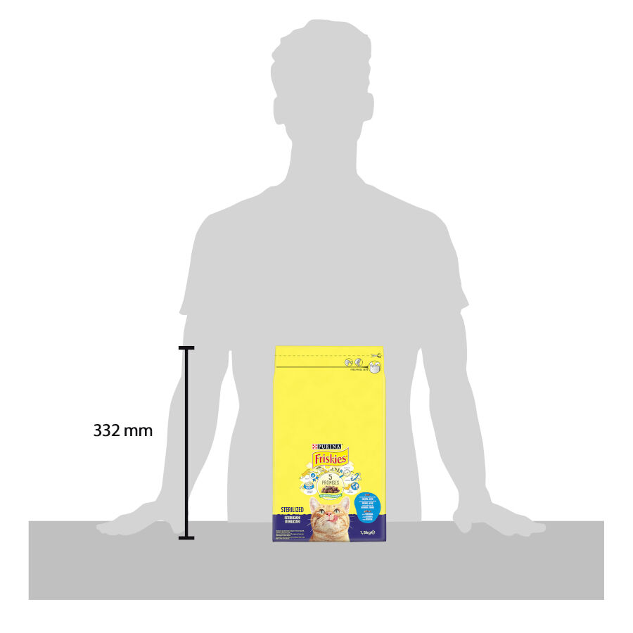 1.5 kg Purina Friskies Sterilized Ra&ccedil;&atilde;o para gatos com salm&atilde;o, at&uacute;m e verduras, , large Imagem n&uacute;mero 8