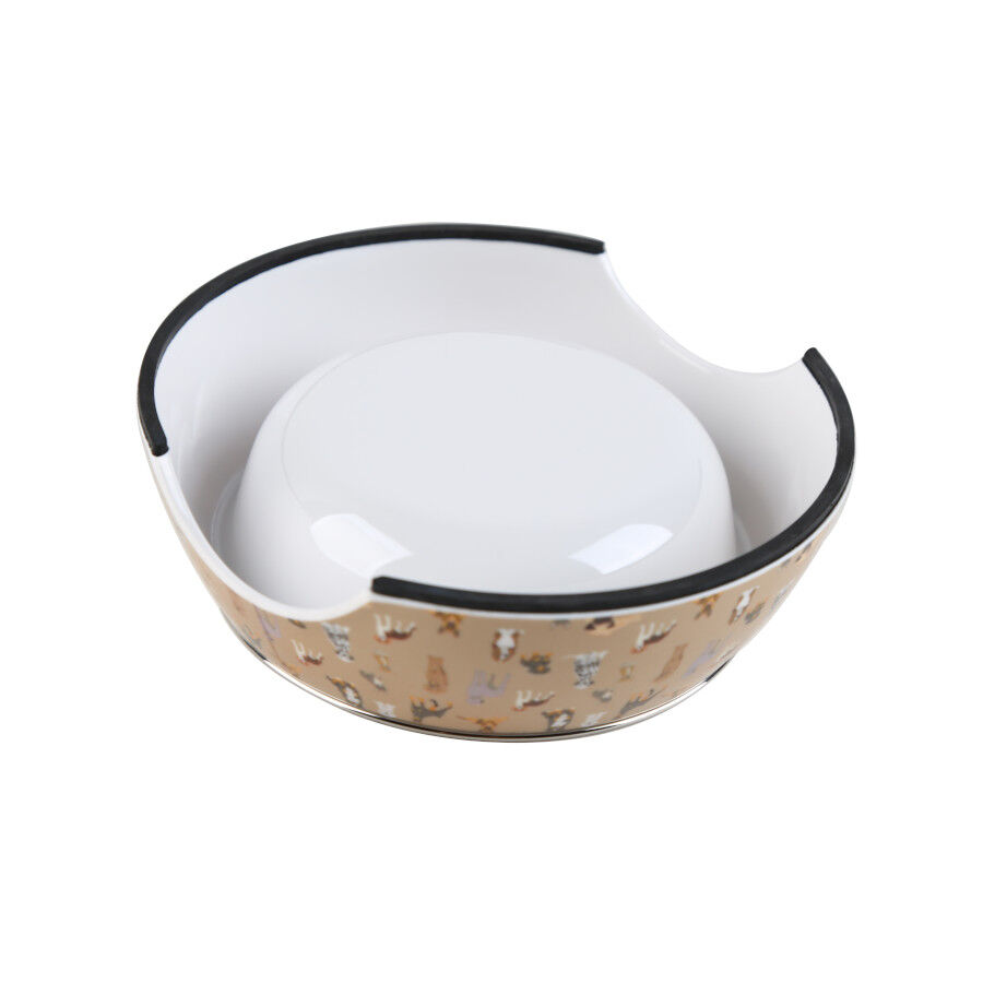 Leeby Comedouro marrom em inox para c&atilde;es, , large Imagem n&uacute;mero 3