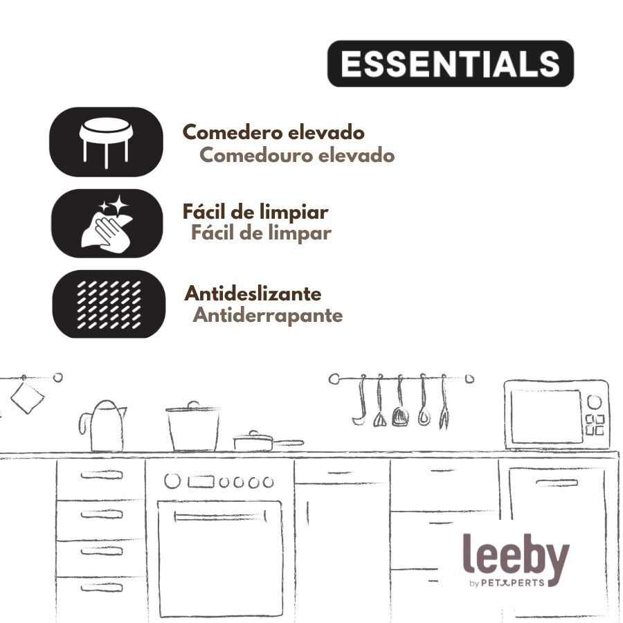 Leeby Comedouro Duplo Azul em A&ccedil;o Inoxid&aacute;vel para c&atilde;es, , large Imagem n&uacute;mero 5