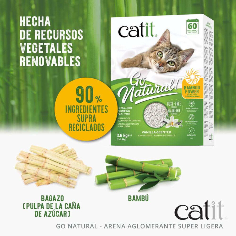 Catit Go Natura! Areia biodegrad&aacute;vel de bambu para gatos, , large Imagem n&uacute;mero 3