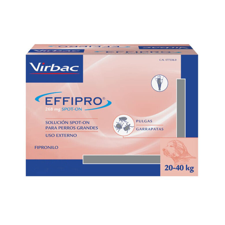 Virbac Effipro 20-40 kg Pipetas Antiparasitárias para cães,  Imagem número 1 Virbac Effipro 20-40 kg Pipetas Antiparasitárias para cães, , large Imagem número 1