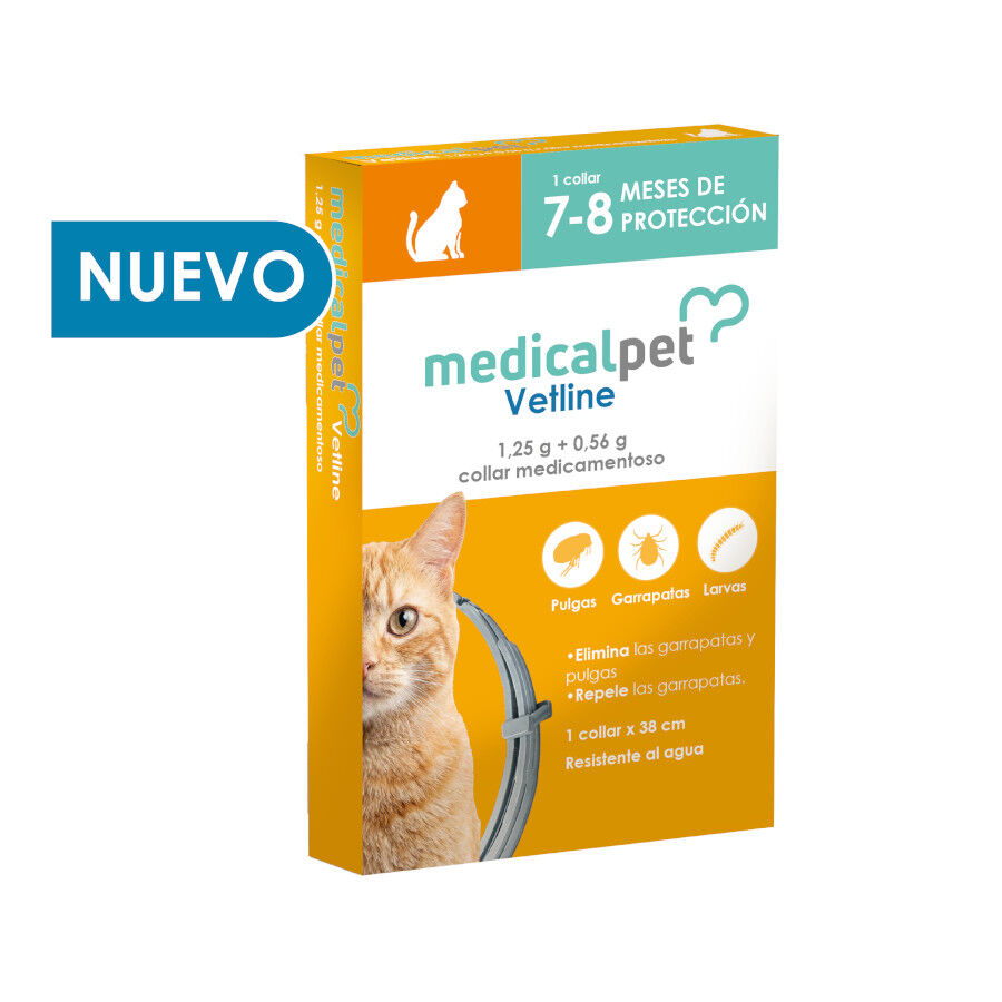 2 colares x 38 cm Medicalpet Vetline Coleira antiparasit&aacute;ria para gatos Pack poupan&ccedil;a!, , large Imagem n&uacute;mero 1