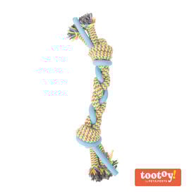 Tootoy! Pull Multi-texture Rope Azul Mordedor corda para cães