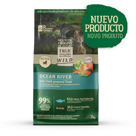 True Origins Wild Ocean River Salmão e Truta ração para gatinhos