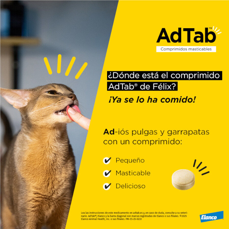 AdTab Comprimidos mastig&aacute;veis antiparasit&aacute;rios para gatos, , large Imagem n&uacute;mero 5