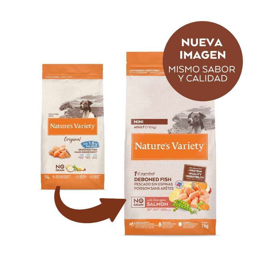 7 kg Nature's Variety No Grain Adult Mini Salm&atilde;o ra&ccedil;&atilde;o para c&atilde;es, , large Imagem n&uacute;mero 2