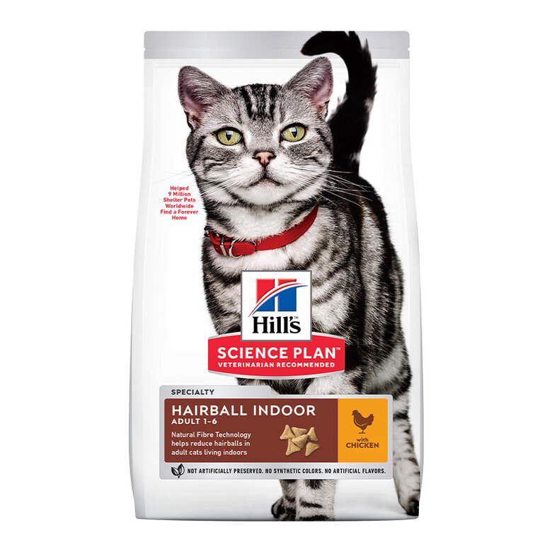 Hill's Adult Hairball Idoor Frango ração para gatos, , large image number null