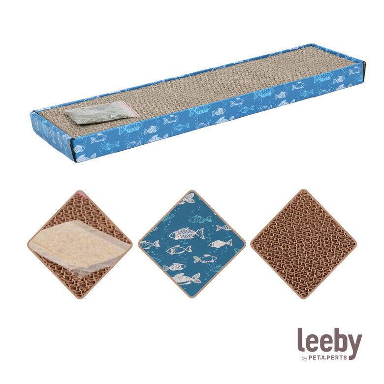 Leeby Fitz tábua arranhadora de cartão azul para gatos,  Imagem número 6 Leeby Fitz tábua arranhadora de cartão azul para gatos, , large Imagem número 6