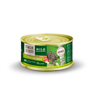 True Origins Wild Adult Greenlands Javali lata para gatos