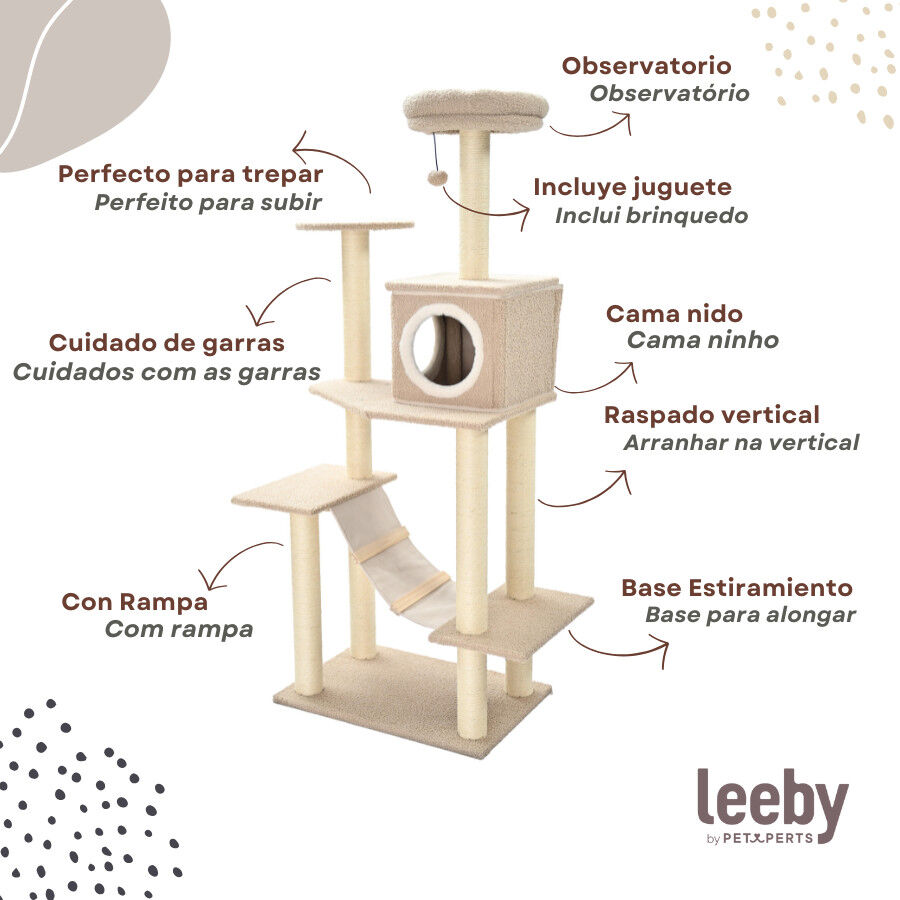 Leeby Boucle Collection &aacute;rvore arranhadora com parque para gatos, , large Imagem n&uacute;mero 3