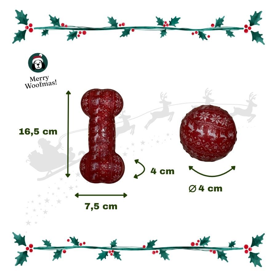 Wonder Christmas Osso e Bola Brinquedo para c&atilde;es, , large Imagem n&uacute;mero 3